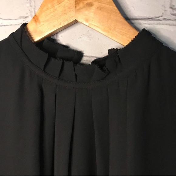 H&M Black Sleeveless  Pleated Ruffled  Neckline Dress - Picture 3 of 6